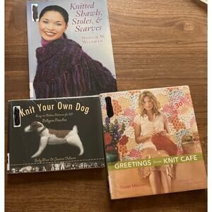 Knitting Books Shawls Stoles Scarves, Knit Your Own Dog, Greetings Knit Cafe